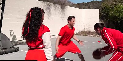 Pixie's teasing turns into a non-stop orgy with stepdad and stepbrother