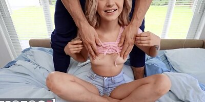 MOFOS - Tiny Sia Lust Gets Her Pussy Rocked By A Large Man Leaving Her Begging For More