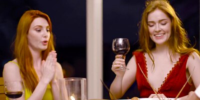 Vixen Gorgeous Redheads Seduce Bartender While On Vacation