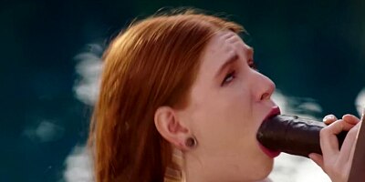 BLACKED Gorgeous redhead Jane has passionate poolside sex