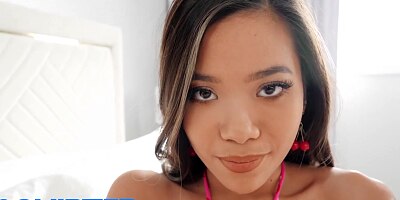 Squirted - Cute Vina Sky Rides A Big Cock With Her Shaved Pussy Until She Squirts