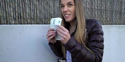 Public Agent Eveline Dellai fucks a stranger for his casino winnings