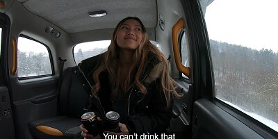 Fake Taxi Cheeky Asian passenger gets out and takes a piss in the middle of the road