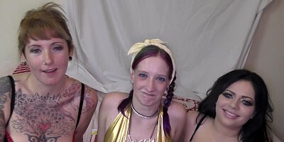 Three hot sluts get fucked in a swingers club sex party
