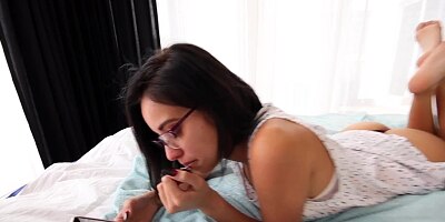 I tried fucking April up the ass, I got her to swallow my cum at least