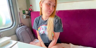 Her husband is now a cuckold. Picked up a Married beauty and fucked her right on the Train