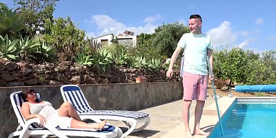 Aunt Judy's XXX - Horny 43yo Big Tit MILF Devon Breeze Fucks the Pool Guy!