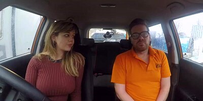 Having the Pleasure for 34F Tits and a Big Ass Bouncing on my Cock - Fake Driving School