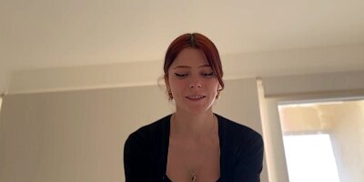 My redhead stepsister plays with my cock