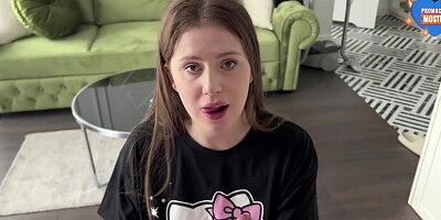 Stepsister lost at cards and sucked cock - Bella Crystal