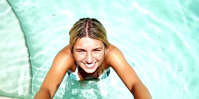 My step sister gave me the best blowjob of my life after a pool day