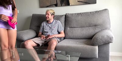 Step Brother Couldn't Resist My Big Ass And Started Jerking Off On Me and We Handjob Each Other! Orgasm