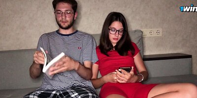 Horny Stepsister Couldn't Resist Masturbating in Front of Stepbrother! I Put His Hand on My Pussy