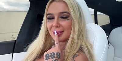 Tesla Autopilot Sex - Big Tits Blonde Bombshell Jaz Jizzes Fucked
