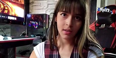 I went to my stepbrother's room to do homework and finished in four