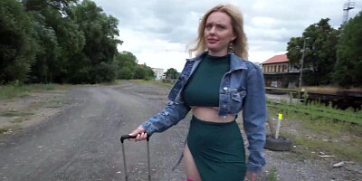 Public Agent Big ass big tits blonde Ruby Lee public sex pov blowjob