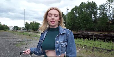 Public Agent Big ass big tits blonde Ruby Lee public sex pov blowjob