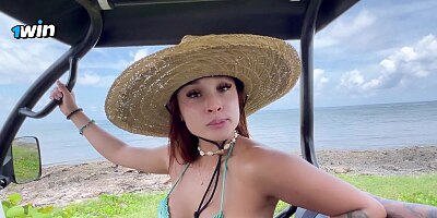 Tourist CREAMPIES beautiful COLOMBIAN babe on an island! - Abella Olsen