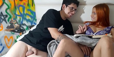 I catch my stepsister reading and fuck her