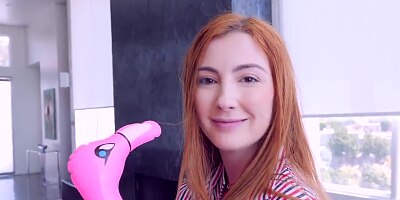 TINY4K teen red head squeezes HUGE dick into wet pussy