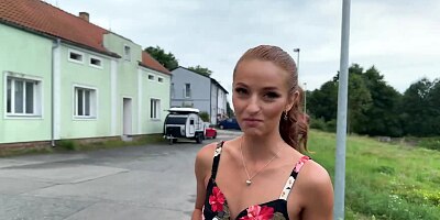 VIP4K. Red riding hood loves to show her pussy in her boyfriends car