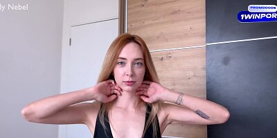 I don't want to swim - I want to fuck! Fucked my stepsister in a hot swimsuit - Loly Nebel