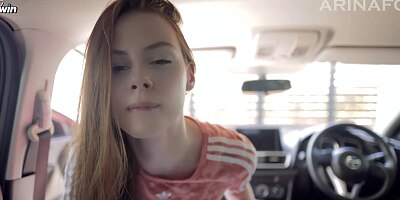 Slutty Teen Seduces Stranger for Sex in Car