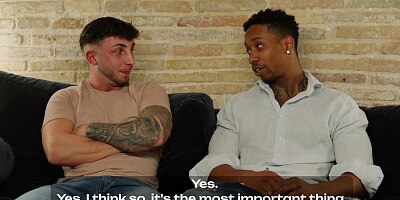 Sata Jones loves two hard interracial dicks in her tight holes at the same time