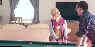 Teen Step Daughter And Her Stepdad Play Strip Pool